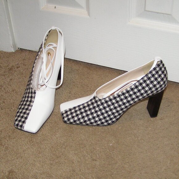 NIB size 39 WANDLER Isa Mixed Pattern Leather and Wool Ankle wrap pumps - Picture 11 of 16